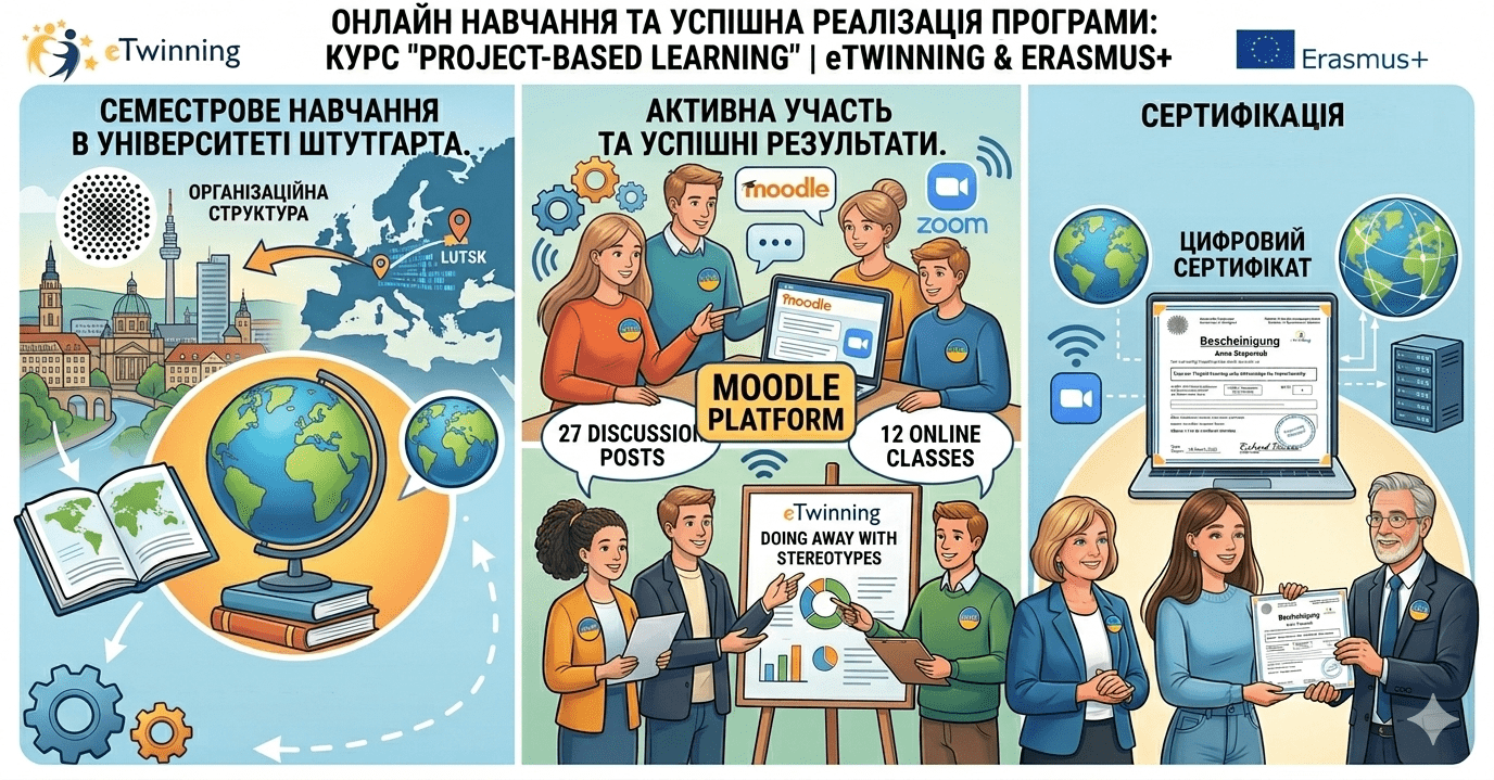 Ви зараз переглядаєте РЕАЛІЗАЦІЯ ПРОГРАМИ АКАДЕМІЧНОЇ МОБІЛЬНОСТІ «PROJECT-BASED LEARNING WITH ETWINNING / ERASMUS+ FOR INTERCULTURALITY»